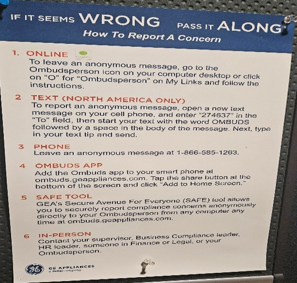 sign for reporting safety incidents