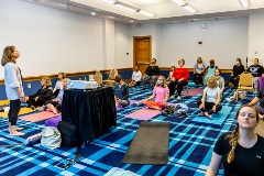 People doing floor exercises