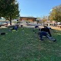 group of people doing yoga at blink