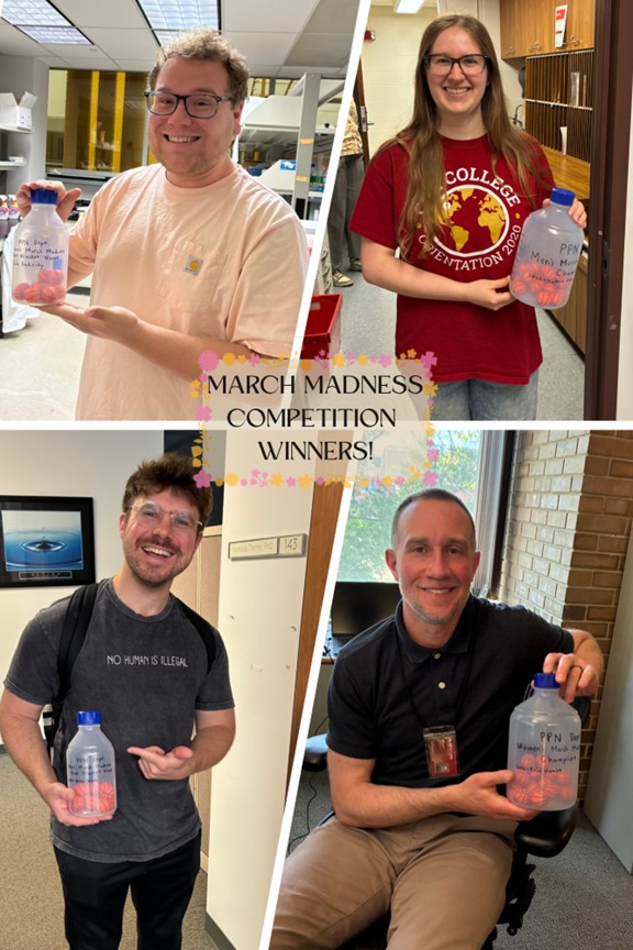 montage of winners: David Dadosky, Valerie Plesha, Dr. Wohleb, and Alex Kuhn