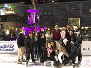 Group photo at ice skating event